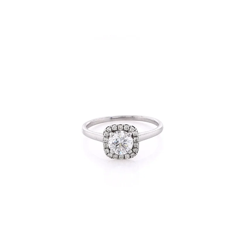 Art Deco Engagement Rings with Geometric Patterns and Baguette - Cut Diamond AccentsEstate 14 Karat White Gold Diamond Engagement Ring Art Deco Engagement Rings with Geometric Patterns and Baguette - Cut Diamond AccentsEstate 14 Karat White Gold Diamond Engagement Ring