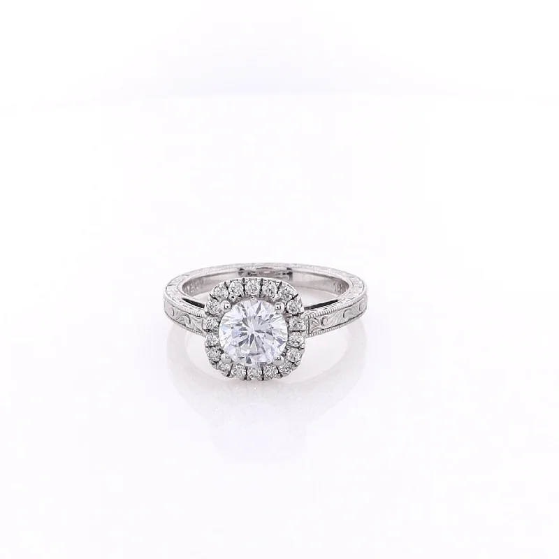 Engagement Rings with Sapphire and Diamond Combinations in a Vintage StyleEstate Martin Flyer Cubic Zirconium and Diamond Engagement Ring Engagement Rings with Sapphire and Diamond Combinations in a Vintage StyleEstate Martin Flyer Cubic Zirconium and Diamond Engagement Ring