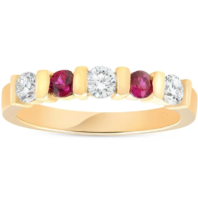 Men's Carbon Fiber - Inlaid Wedding Bands in Stainless Steel for a High - Tech and Stylish DesignPompeii3 14k Yellow Gold 1/2 ct TDW Diamond & Ruby Stackable Ring Womens Wedding Anniversary Five Stone Band - White Men's Carbon Fiber - Inlaid Wedding Bands in Stainless Steel for a High - Tech and Stylish DesignPompeii3 14k Yellow Gold 1/2 ct TDW Diamond & Ruby Stackable Ring Womens Wedding Anniversary Five Stone Band - White