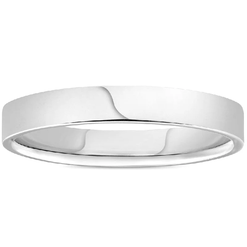 Blue Topaz - Embellished Wedding Bands in Silver for a Birthstone - Inspired and Colorful PiecePompeii3 950 Platinum Plain High Polished Ring 3mm Flat Wedding Band - White Blue Topaz - Embellished Wedding Bands in Silver for a Birthstone - Inspired and Colorful PiecePompeii3 950 Platinum Plain High Polished Ring 3mm Flat Wedding Band - White