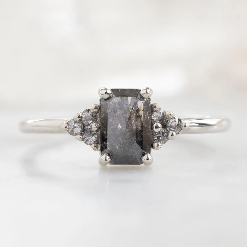 Heart - Shaped Engagement Rings in 14K Pink Gold for a Romantic ProposalThe Ivy Ring | 0.95ct Emerald Cut Salt and Pepper Diamond in 14K White Gold Heart - Shaped Engagement Rings in 14K Pink Gold for a Romantic ProposalThe Ivy Ring | 0.95ct Emerald Cut Salt and Pepper Diamond in 14K White Gold