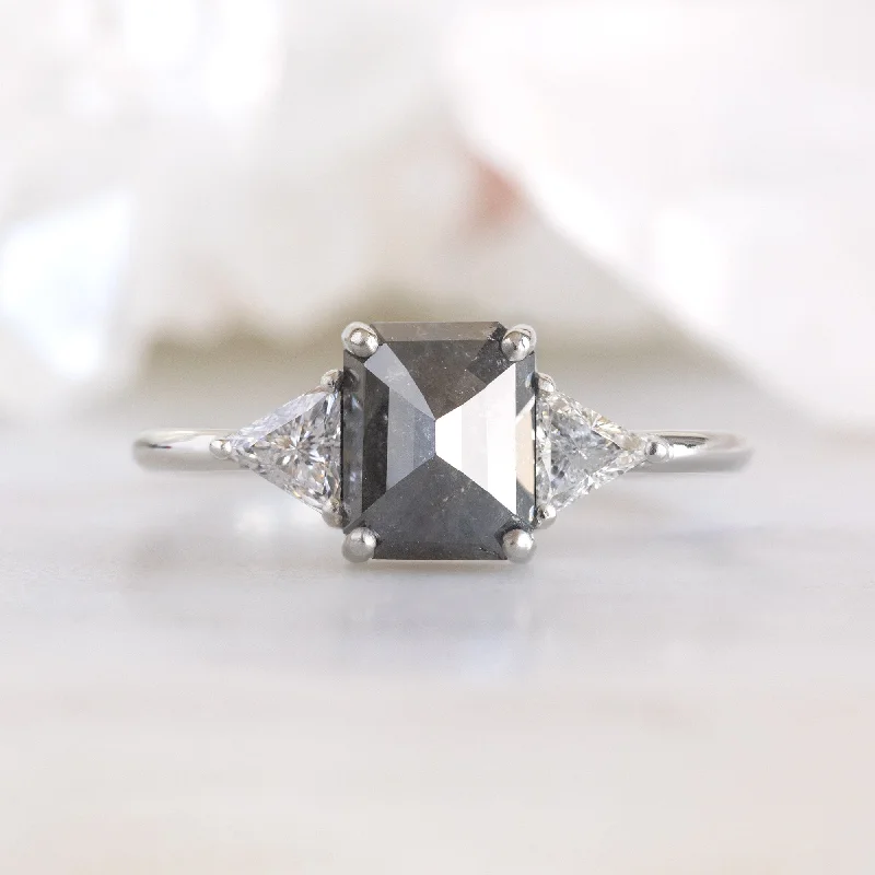Princess Cut Engagement Rings in 18K White Gold with Micro - Pave Side StonesThe Jade Ring | 1.35ct Emerald Cut Black Diamond in 14K White Gold Princess Cut Engagement Rings in 18K White Gold with Micro - Pave Side StonesThe Jade Ring | 1.35ct Emerald Cut Black Diamond in 14K White Gold