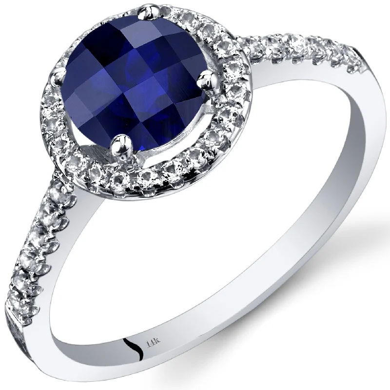 Topaz Gemstone Rings in 10K Gold with a Channel - Set Design for a Contemporary and Durable Option14k White Gold 1.84ct Created Blue Sapphire and White Topaz Ring Topaz Gemstone Rings in 10K Gold with a Channel - Set Design for a Contemporary and Durable Option14k White Gold 1.84ct Created Blue Sapphire and White Topaz Ring