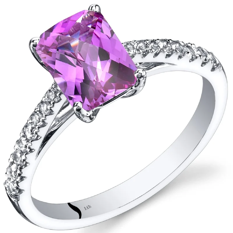 Lapis Lazuli Gemstone Rings in Sterling Silver with a Star - Shaped Setting for a Celestial - Inspired Piece14k White Gold 2.16ct Created Pink Sapphire and White Topaz Ring Lapis Lazuli Gemstone Rings in Sterling Silver with a Star - Shaped Setting for a Celestial - Inspired Piece14k White Gold 2.16ct Created Pink Sapphire and White Topaz Ring