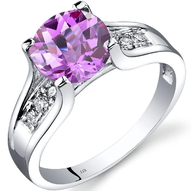 Ruby Gemstone Rings in 14K Yellow Gold with a Solitaire Setting for a Classic and Bold Statement14k White Gold 2.5ct Created Pink Sapphire and Diamond Ring Ruby Gemstone Rings in 14K Yellow Gold with a Solitaire Setting for a Classic and Bold Statement14k White Gold 2.5ct Created Pink Sapphire and Diamond Ring