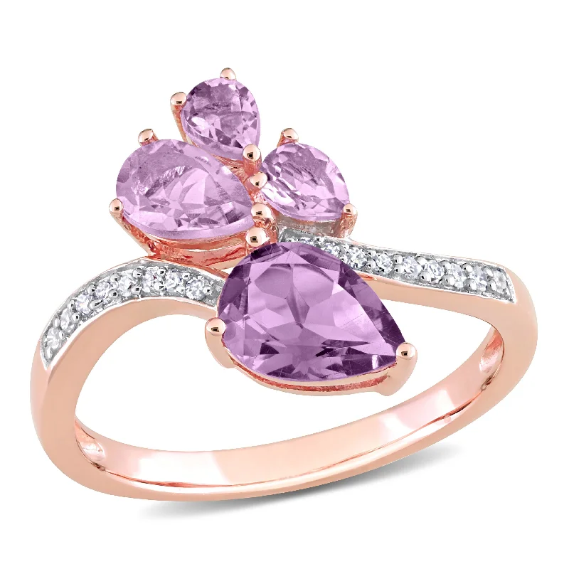Moonstone Gemstone Rings in Silver - Plated Copper with a Celtic - Inspired Pattern for a Mystical VibeMiadora 1 3/5ct TGW Pear-Shape Amethyst and Rose de France and 1/10ct TDW Diamond Toi et Moi Ring in 14k Rose Gold Moonstone Gemstone Rings in Silver - Plated Copper with a Celtic - Inspired Pattern for a Mystical VibeMiadora 1 3/5ct TGW Pear-Shape Amethyst and Rose de France and 1/10ct TDW Diamond Toi et Moi Ring in 14k Rose Gold
