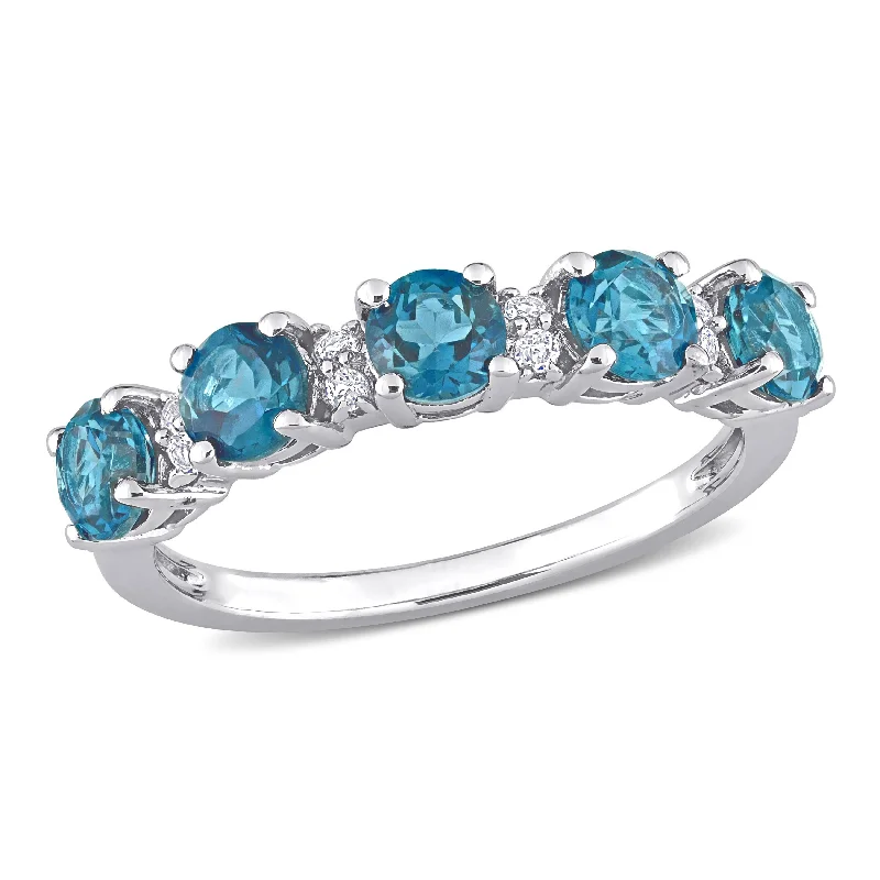 Peridot Gemstone Rings in 14K Gold - Filled Metal with a Pave - Set Band for a Sparkling LookMiadora 1 5/8ct TGW London Blue Topaz and White Topaz Semi Eternity Ring in Sterling Silver Peridot Gemstone Rings in 14K Gold - Filled Metal with a Pave - Set Band for a Sparkling LookMiadora 1 5/8ct TGW London Blue Topaz and White Topaz Semi Eternity Ring in Sterling Silver