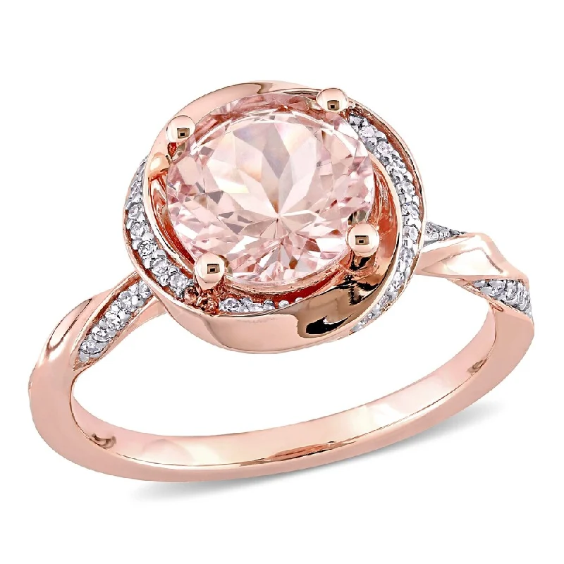 Topaz Gemstone Rings in 10K Gold with a Channel - Set Design for a Contemporary and Durable OptionMiadora 10k Rose Gold Morganite and 1/6ct TDW Diamond Halo Swirl Engagement Ring Topaz Gemstone Rings in 10K Gold with a Channel - Set Design for a Contemporary and Durable OptionMiadora 10k Rose Gold Morganite and 1/6ct TDW Diamond Halo Swirl Engagement Ring