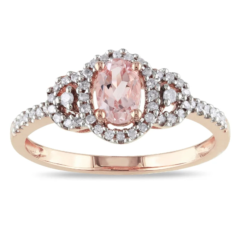 Emerald Gemstone Rings Set in Platinum with Filigree Work for a Vintage - Inspired LookMiadora 10k Rose Gold Morganite and 1/6ct TDW Diamond Ring (H-I, I2-I3) - Pink Emerald Gemstone Rings Set in Platinum with Filigree Work for a Vintage - Inspired LookMiadora 10k Rose Gold Morganite and 1/6ct TDW Diamond Ring (H-I, I2-I3) - Pink