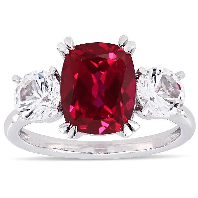 Tanzanite Gemstone Rings in 10K Gold with a Trilogy Design for a Sophisticated GiftMiadora 10k White Gold Created Ruby and Created White Sapphire Cushion 3-Stone Engagement Ring Tanzanite Gemstone Rings in 10K Gold with a Trilogy Design for a Sophisticated GiftMiadora 10k White Gold Created Ruby and Created White Sapphire Cushion 3-Stone Engagement Ring