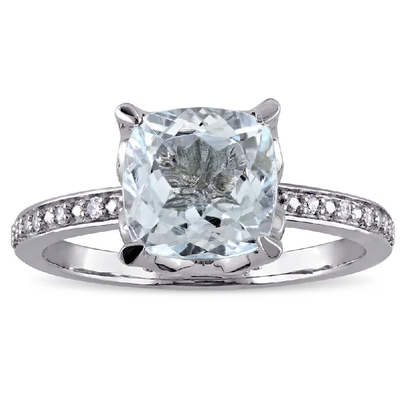 Peridot Gemstone Rings in 14K Gold - Filled Metal with a Pave - Set Band for a Sparkling LookMiadora 10k White Gold Cushion-cut Aquamarine and Diamond Accent Cocktail Ring (G-H, I2-I3) - Blue Peridot Gemstone Rings in 14K Gold - Filled Metal with a Pave - Set Band for a Sparkling LookMiadora 10k White Gold Cushion-cut Aquamarine and Diamond Accent Cocktail Ring (G-H, I2-I3) - Blue