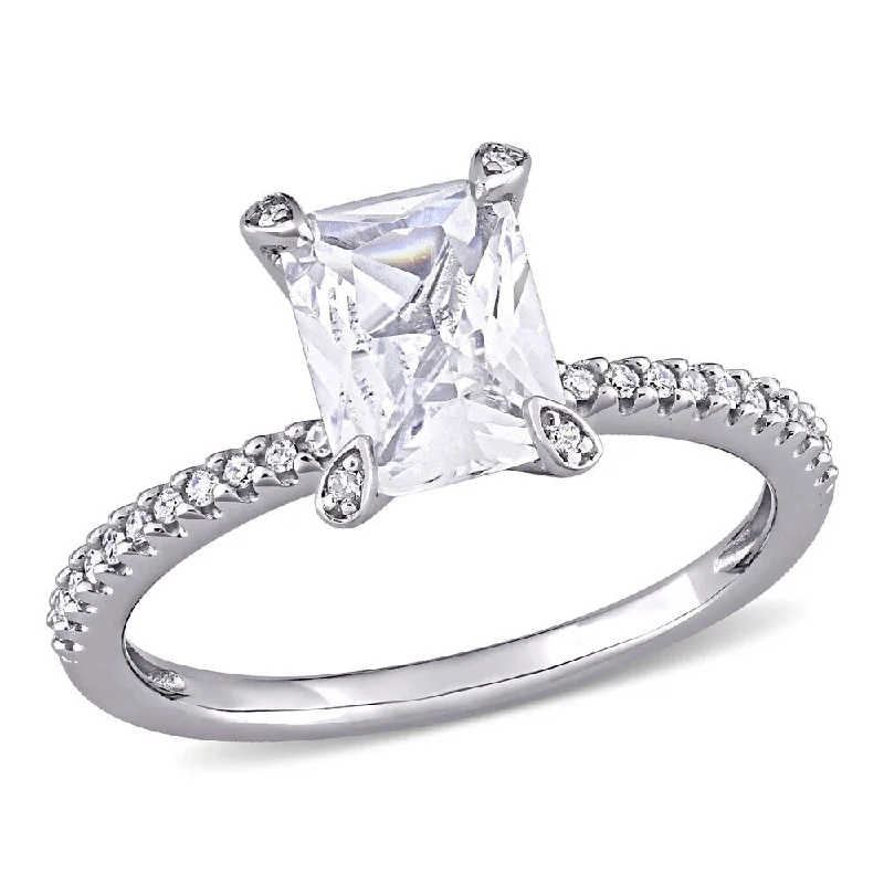Agate Gemstone Rings in Sterling Silver with a Mosaic - Inspired Inlay for a Bohemian StyleMiadora 10k White Gold Octagon-Cut Created White Sapphire and 1/10ct TDW Diamond Engagement Ring Agate Gemstone Rings in Sterling Silver with a Mosaic - Inspired Inlay for a Bohemian StyleMiadora 10k White Gold Octagon-Cut Created White Sapphire and 1/10ct TDW Diamond Engagement Ring