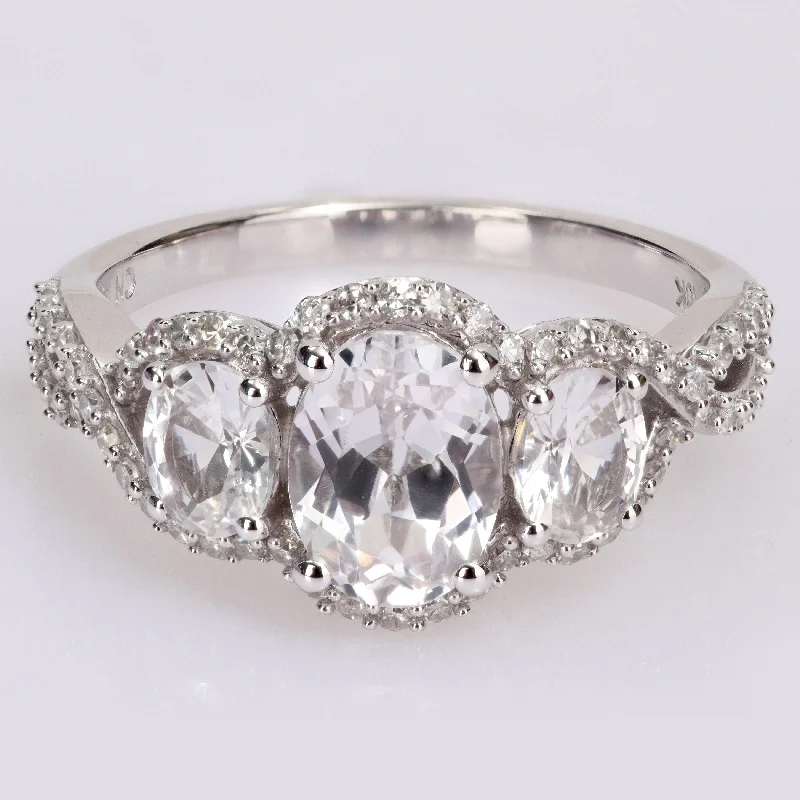 Aquamarine Gemstone Rings in 9K Gold with a Bezel Setting for a Modern and Secure FitMiadora 10k White Gold Oval Created White Sapphire & 1/3ct TDW Diamond 3-Stone Halo Engagement Ring Aquamarine Gemstone Rings in 9K Gold with a Bezel Setting for a Modern and Secure FitMiadora 10k White Gold Oval Created White Sapphire & 1/3ct TDW Diamond 3-Stone Halo Engagement Ring