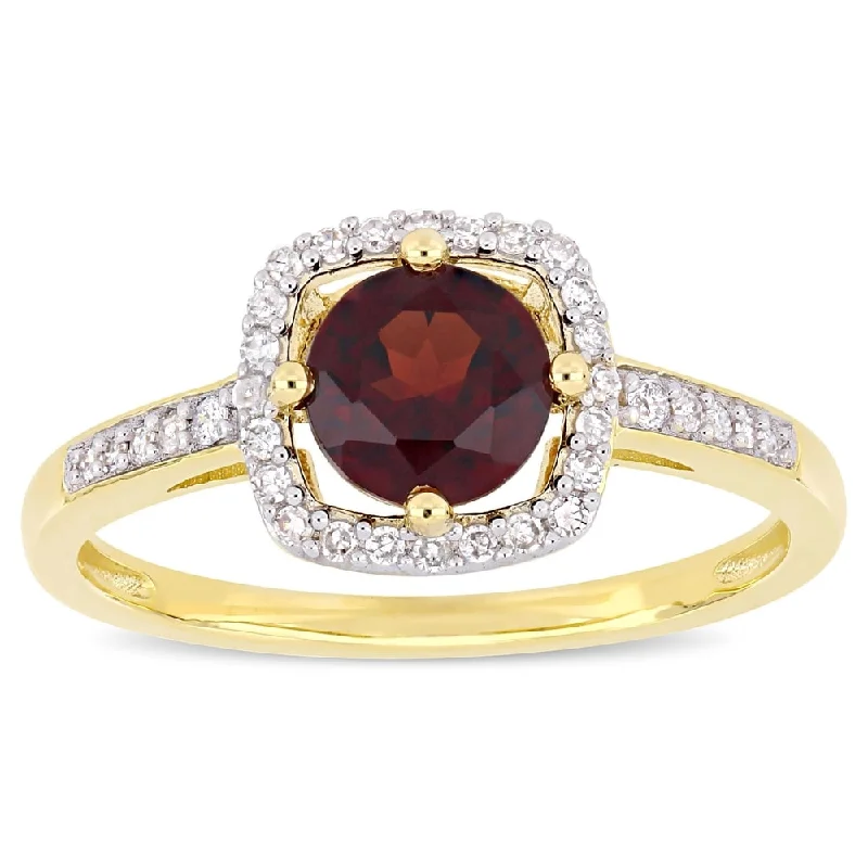 Garnet Gemstone Rings in 18K Gold Vermeil with Intricate Engravings for a Traditional AestheticMiadora 10k Yellow Gold Garnet and 1/7ct TDW Diamond Floating Square Halo Engagement Ring Garnet Gemstone Rings in 18K Gold Vermeil with Intricate Engravings for a Traditional AestheticMiadora 10k Yellow Gold Garnet and 1/7ct TDW Diamond Floating Square Halo Engagement Ring