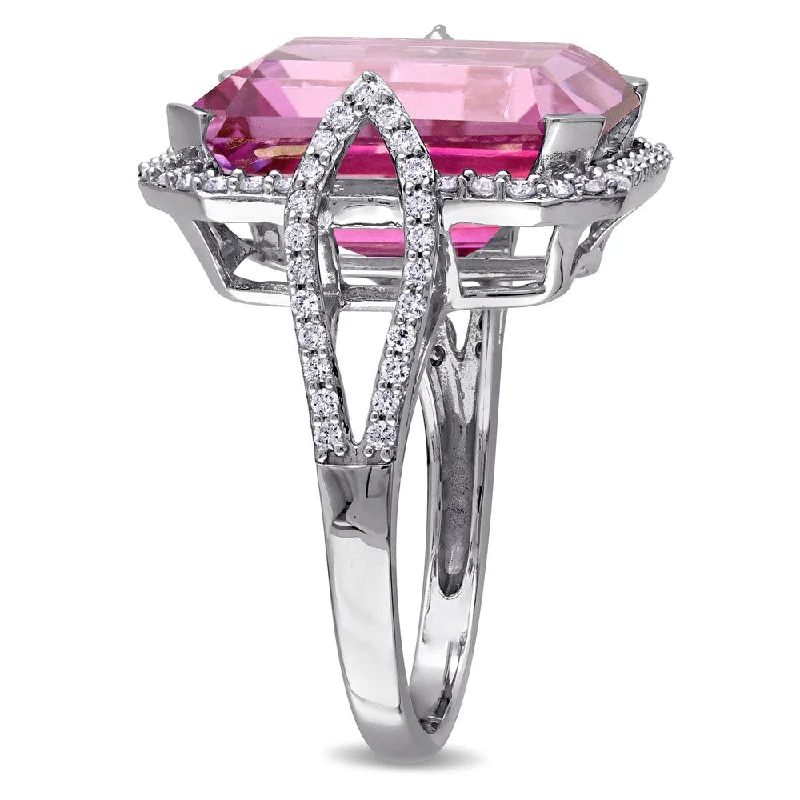 Turquoise Gemstone Rings in 925 Silver with a Southwestern - Inspired Design for a Rustic CharmMiadora 14 1/2ct TGW Pink Topaz and 1/2ct TDW Diamond Ring 14k White Gold
