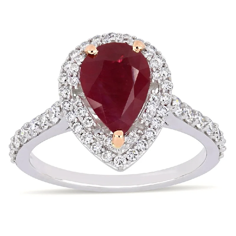 Topaz Gemstone Rings in 10K Gold with a Channel - Set Design for a Contemporary and Durable OptionMiadora 14k 2-Tone White and Rose Gold Pear-cut Ruby & 3/4ct TDW Diamond Double Teardrop Halo Engagement Ring Topaz Gemstone Rings in 10K Gold with a Channel - Set Design for a Contemporary and Durable OptionMiadora 14k 2-Tone White and Rose Gold Pear-cut Ruby & 3/4ct TDW Diamond Double Teardrop Halo Engagement Ring