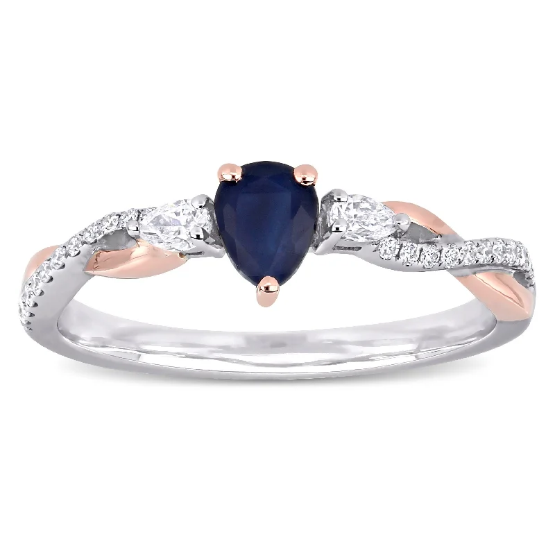 Topaz Gemstone Rings in 10K Gold with a Channel - Set Design for a Contemporary and Durable OptionMiadora 14k 2-tone White & Rose Gold Pear-cut Sapphire & 1/5ct Diamond Infinity Engagement Ring Topaz Gemstone Rings in 10K Gold with a Channel - Set Design for a Contemporary and Durable OptionMiadora 14k 2-tone White & Rose Gold Pear-cut Sapphire & 1/5ct Diamond Infinity Engagement Ring