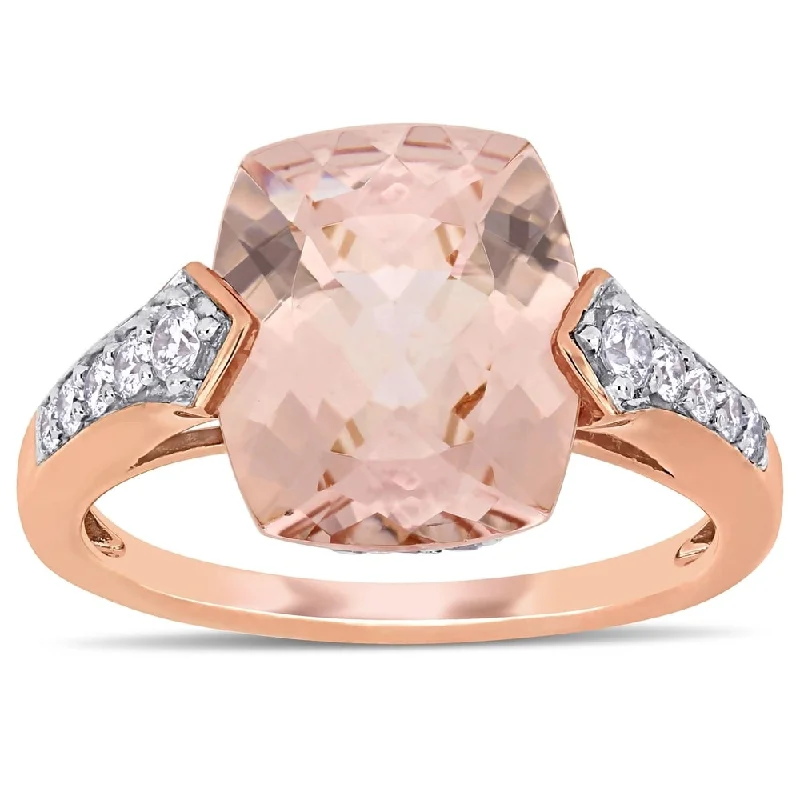 Opal Gemstone Rings in Rose Gold with a Milgrain Edge for a Feminine and Romantic StyleMiadora 14k Rose Gold Morganite White Sapphire and 1/4ct TDW Diamond Engagement Ring Opal Gemstone Rings in Rose Gold with a Milgrain Edge for a Feminine and Romantic StyleMiadora 14k Rose Gold Morganite White Sapphire and 1/4ct TDW Diamond Engagement Ring