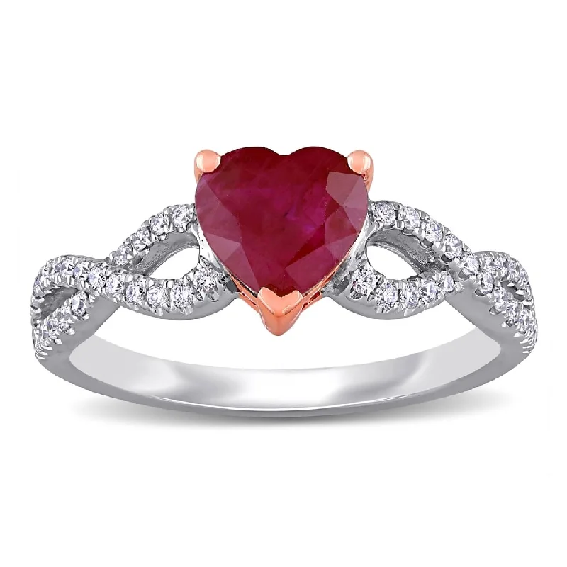 Alexandrite Gemstone Rings in Platinum with a Hidden Halo for a Rare and Luxurious PieceMiadora 14k White and Rose Gold Heart-Cut Ruby and 1/4ct TDW Diamond Infinity Engagement Ring Alexandrite Gemstone Rings in Platinum with a Hidden Halo for a Rare and Luxurious PieceMiadora 14k White and Rose Gold Heart-Cut Ruby and 1/4ct TDW Diamond Infinity Engagement Ring