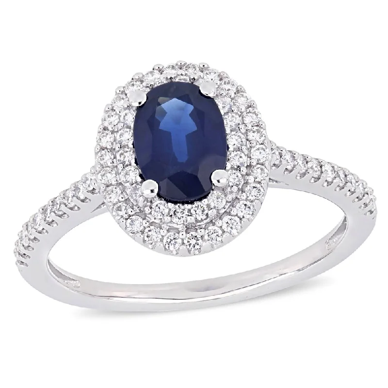 Moonstone Gemstone Rings in Silver - Plated Copper with a Celtic - Inspired Pattern for a Mystical VibeMiadora 14k White Gold Blue Sapphire and 1/3ct TDW Diamond Double Halo Ring Moonstone Gemstone Rings in Silver - Plated Copper with a Celtic - Inspired Pattern for a Mystical VibeMiadora 14k White Gold Blue Sapphire and 1/3ct TDW Diamond Double Halo Ring