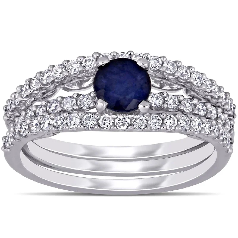 Tourmaline Gemstone Rings in 18K Two - Tone Gold with a Floral - Shaped Setting for a Feminine TouchMiadora 14k White Gold Diffused Sapphire and 5/8ct TDW Diamond Bridal Ring Set Tourmaline Gemstone Rings in 18K Two - Tone Gold with a Floral - Shaped Setting for a Feminine TouchMiadora 14k White Gold Diffused Sapphire and 5/8ct TDW Diamond Bridal Ring Set