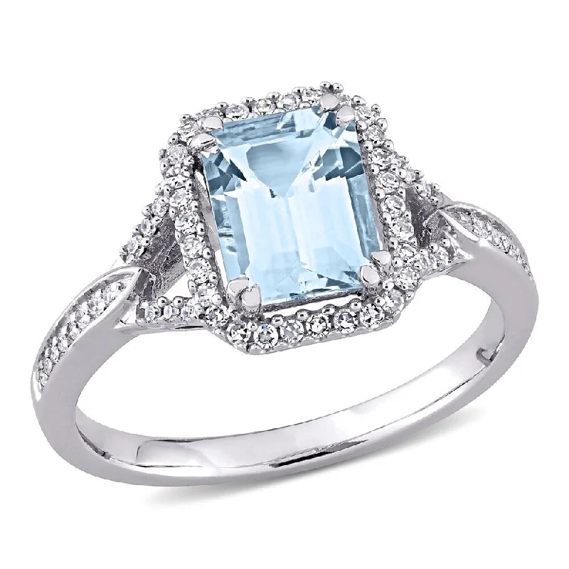 Amethyst Gemstone Rings in Sterling Silver with a Halo of Cubic Zirconia for a Budget - Friendly LuxuryMiadora 14k White Gold Octagon-cut Aquamarine and 1/5ct TDW Diamond Halo Engagement Ring Amethyst Gemstone Rings in Sterling Silver with a Halo of Cubic Zirconia for a Budget - Friendly LuxuryMiadora 14k White Gold Octagon-cut Aquamarine and 1/5ct TDW Diamond Halo Engagement Ring