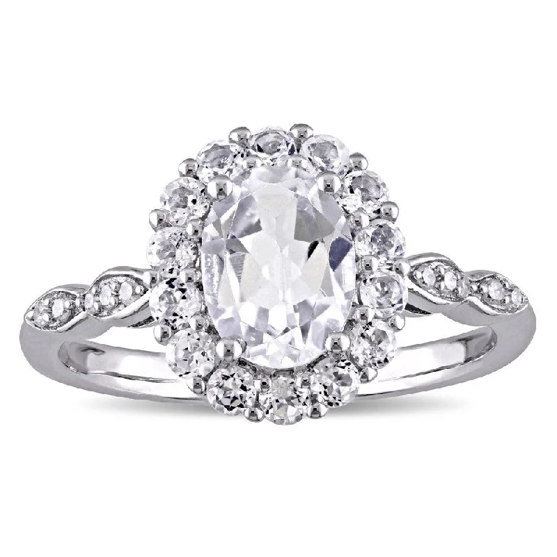 Topaz Gemstone Rings in 10K Gold with a Channel - Set Design for a Contemporary and Durable OptionMiadora 14k White Gold Oval-cut White Topaz and Diamond Accent Halo Engagement Ring Topaz Gemstone Rings in 10K Gold with a Channel - Set Design for a Contemporary and Durable OptionMiadora 14k White Gold Oval-cut White Topaz and Diamond Accent Halo Engagement Ring