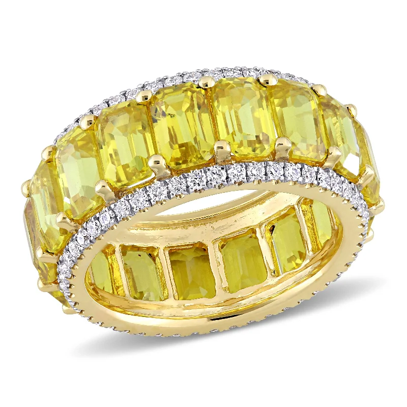Tourmaline Gemstone Rings in 18K Two - Tone Gold with a Floral - Shaped Setting for a Feminine TouchMiadora 14k Yellow Gold 9 3/8ct TGW Yellow Sapphire and 3/5ct TDW Diamond Eternity Wedding Band Ring Tourmaline Gemstone Rings in 18K Two - Tone Gold with a Floral - Shaped Setting for a Feminine TouchMiadora 14k Yellow Gold 9 3/8ct TGW Yellow Sapphire and 3/5ct TDW Diamond Eternity Wedding Band Ring