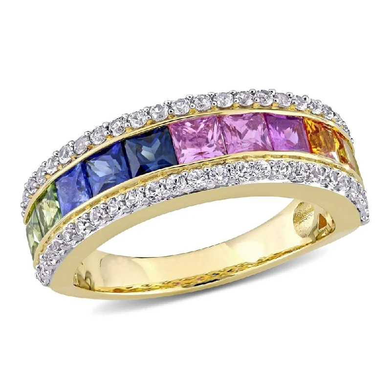 Agate Gemstone Rings in Sterling Silver with a Mosaic - Inspired Inlay for a Bohemian StyleMiadora 14k Yellow Gold Multi-color Square -cut Sapphire Halo Eternity Band Ring Agate Gemstone Rings in Sterling Silver with a Mosaic - Inspired Inlay for a Bohemian StyleMiadora 14k Yellow Gold Multi-color Square -cut Sapphire Halo Eternity Band Ring