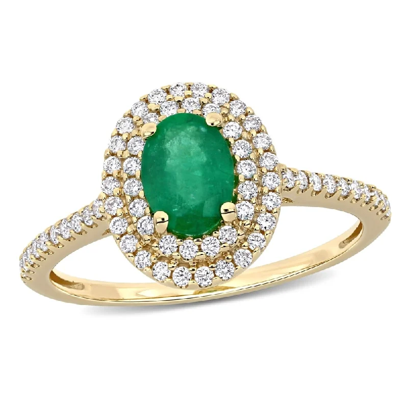 Peridot Gemstone Rings in 14K Gold - Filled Metal with a Pave - Set Band for a Sparkling LookMiadora 14k Yellow Gold Oval-cut Emerald & 1/3ct TDW Diamond Double Halo Engagement Ring Peridot Gemstone Rings in 14K Gold - Filled Metal with a Pave - Set Band for a Sparkling LookMiadora 14k Yellow Gold Oval-cut Emerald & 1/3ct TDW Diamond Double Halo Engagement Ring