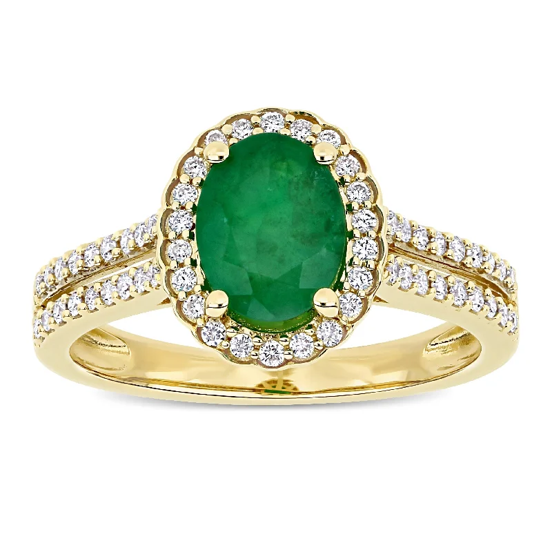 Tanzanite Gemstone Rings in 10K Gold with a Trilogy Design for a Sophisticated GiftMiadora 14k Yellow Gold Oval-cut Emerald and 1/3ct TDW Diamond Halo Split Shank Engagement Ring Tanzanite Gemstone Rings in 10K Gold with a Trilogy Design for a Sophisticated GiftMiadora 14k Yellow Gold Oval-cut Emerald and 1/3ct TDW Diamond Halo Split Shank Engagement Ring