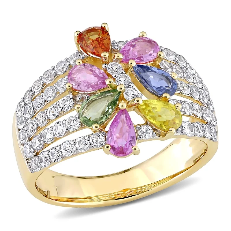 Lapis Lazuli Gemstone Rings in Sterling Silver with a Star - Shaped Setting for a Celestial - Inspired PieceMiadora 14k Yellow Gold Pear-Cut Multi-Color Sapphire Cluster Statement Ring Lapis Lazuli Gemstone Rings in Sterling Silver with a Star - Shaped Setting for a Celestial - Inspired PieceMiadora 14k Yellow Gold Pear-Cut Multi-Color Sapphire Cluster Statement Ring