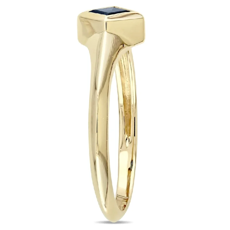 Topaz Gemstone Rings in 10K Gold with a Channel - Set Design for a Contemporary and Durable OptionMiadora 14k Yellow Gold Square-Cut Blue Sapphire Engagement Ring Topaz Gemstone Rings in 10K Gold with a Channel - Set Design for a Contemporary and Durable OptionMiadora 14k Yellow Gold Square-Cut Blue Sapphire Engagement Ring