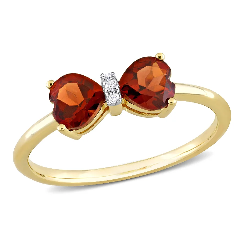 Citrine Gemstone Rings in Stainless Steel with a Stackable Design for a Trendy Everyday WearMiadora 1ct TGW Garnet and Diamond Accent Bow Ring in 10k Yellow Gold Citrine Gemstone Rings in Stainless Steel with a Stackable Design for a Trendy Everyday WearMiadora 1ct TGW Garnet and Diamond Accent Bow Ring in 10k Yellow Gold