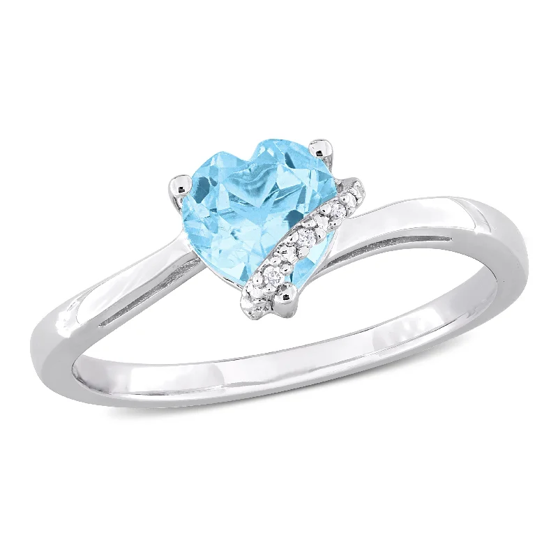 Turquoise Gemstone Rings in 925 Silver with a Southwestern - Inspired Design for a Rustic CharmMiadora 1ct TGW Heart Shape Sky Blue Topaz and Diamond Accent Wrap Ring in Sterling Silver Turquoise Gemstone Rings in 925 Silver with a Southwestern - Inspired Design for a Rustic CharmMiadora 1ct TGW Heart Shape Sky Blue Topaz and Diamond Accent Wrap Ring in Sterling Silver