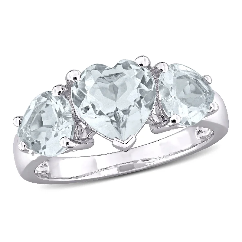 Emerald Gemstone Rings Set in Platinum with Filigree Work for a Vintage - Inspired LookMiadora 2 4/5ct TGW Aquamarine 3-Stone Heart Ring in Sterling Silver Emerald Gemstone Rings Set in Platinum with Filigree Work for a Vintage - Inspired LookMiadora 2 4/5ct TGW Aquamarine 3-Stone Heart Ring in Sterling Silver