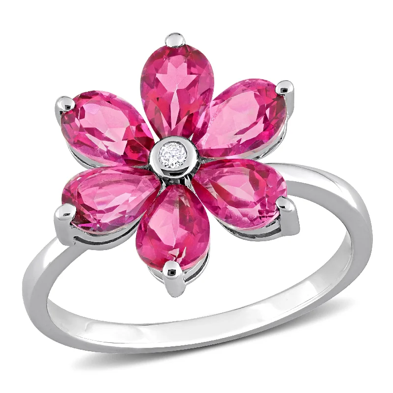 Agate Gemstone Rings in Sterling Silver with a Mosaic - Inspired Inlay for a Bohemian StyleMiadora 2 4/5ct TGW Pear Shape Pink Topaz and Diamond Accent Floral Ring in 10k White Gold Agate Gemstone Rings in Sterling Silver with a Mosaic - Inspired Inlay for a Bohemian StyleMiadora 2 4/5ct TGW Pear Shape Pink Topaz and Diamond Accent Floral Ring in 10k White Gold