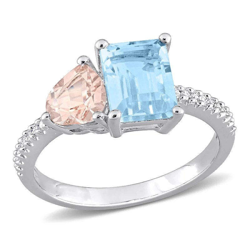 Topaz Gemstone Rings in 10K Gold with a Channel - Set Design for a Contemporary and Durable OptionMiadora 2 5/8ct TGW Sky Blue Topaz and Morganite with 1/10ct TW Diamond 2-Stone Toi et Moi Ring in Sterling Silver Topaz Gemstone Rings in 10K Gold with a Channel - Set Design for a Contemporary and Durable OptionMiadora 2 5/8ct TGW Sky Blue Topaz and Morganite with 1/10ct TW Diamond 2-Stone Toi et Moi Ring in Sterling Silver