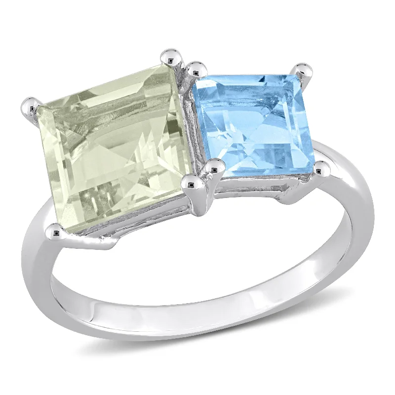 Moonstone Gemstone Rings in Silver - Plated Copper with a Celtic - Inspired Pattern for a Mystical VibeMiadora 3 3/4ct TGW Square Green Quartz and Sky Blue Topaz Ring in Sterling Silver Moonstone Gemstone Rings in Silver - Plated Copper with a Celtic - Inspired Pattern for a Mystical VibeMiadora 3 3/4ct TGW Square Green Quartz and Sky Blue Topaz Ring in Sterling Silver