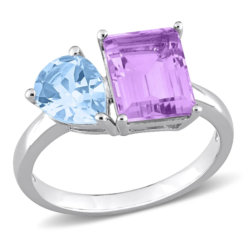 Tanzanite Gemstone Rings in 10K Gold with a Trilogy Design for a Sophisticated GiftMiadora 3 5/8ct TGW Sky Blue Topaz and Pink Amethyst 2-Stone Toi et Moi Ring in Sterling Silver Tanzanite Gemstone Rings in 10K Gold with a Trilogy Design for a Sophisticated GiftMiadora 3 5/8ct TGW Sky Blue Topaz and Pink Amethyst 2-Stone Toi et Moi Ring in Sterling Silver