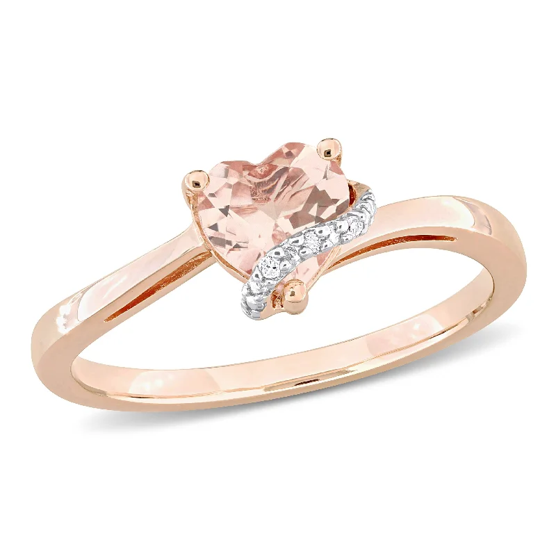 Agate Gemstone Rings in Sterling Silver with a Mosaic - Inspired Inlay for a Bohemian StyleMiadora 5/8ct TGW Heart Shape Morganite and Diamond Accent Wrap Ring in Rose Silver Agate Gemstone Rings in Sterling Silver with a Mosaic - Inspired Inlay for a Bohemian StyleMiadora 5/8ct TGW Heart Shape Morganite and Diamond Accent Wrap Ring in Rose Silver
