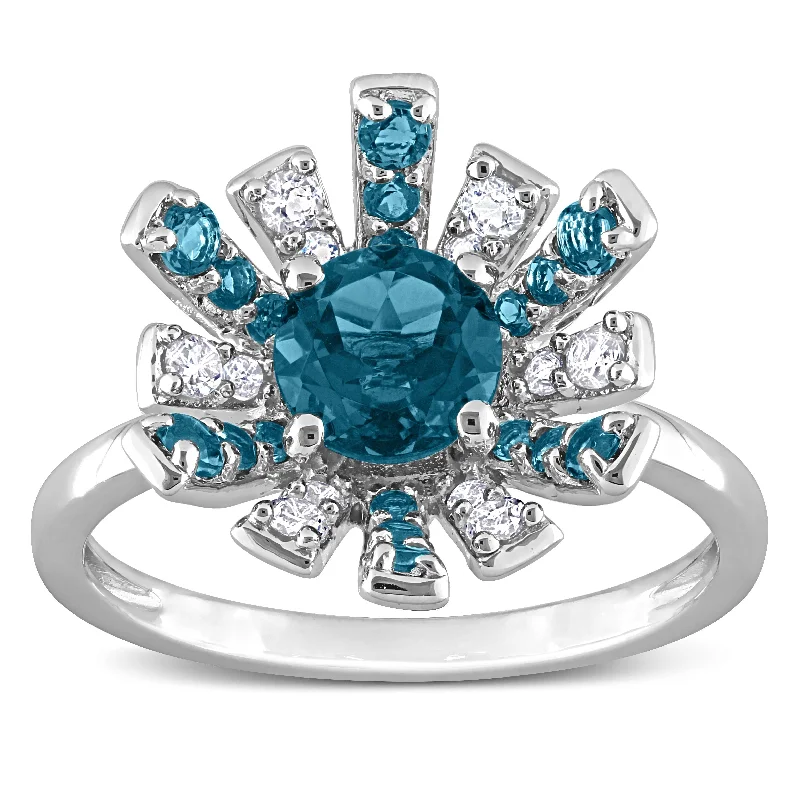 Peridot Gemstone Rings in 14K Gold - Filled Metal with a Pave - Set Band for a Sparkling LookMiadora London Blue Topaz and White Topaz Floral Cluster Ring in Sterling Silver Peridot Gemstone Rings in 14K Gold - Filled Metal with a Pave - Set Band for a Sparkling LookMiadora London Blue Topaz and White Topaz Floral Cluster Ring in Sterling Silver
