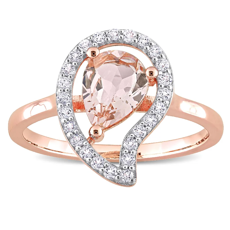 Sapphire Gemstone Rings in 18K White Gold with Diamond Accents for an Elegant EngagementMiadora Morganite and White Topaz Halo Teardrop Ring in Rose Plated Sterling Silver Sapphire Gemstone Rings in 18K White Gold with Diamond Accents for an Elegant EngagementMiadora Morganite and White Topaz Halo Teardrop Ring in Rose Plated Sterling Silver