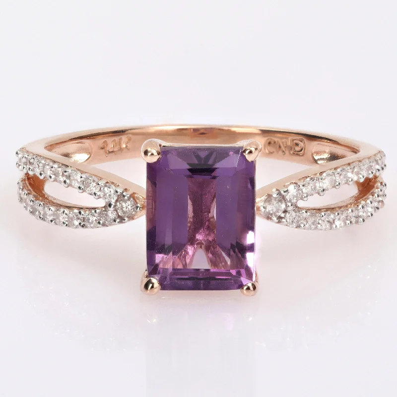 Opal Gemstone Rings in Rose Gold with a Milgrain Edge for a Feminine and Romantic StyleMiadora Octagon-cut Amethyst and 1/5ct TDW Diamond Split Shank Cocktail Ring in 14k Rose Gold Opal Gemstone Rings in Rose Gold with a Milgrain Edge for a Feminine and Romantic StyleMiadora Octagon-cut Amethyst and 1/5ct TDW Diamond Split Shank Cocktail Ring in 14k Rose Gold
