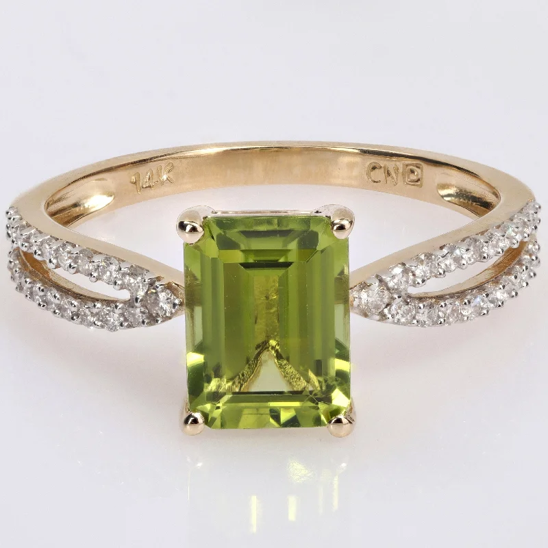 Amethyst Gemstone Rings in Sterling Silver with a Halo of Cubic Zirconia for a Budget - Friendly LuxuryMiadora Octagon-cut Peridot and 1/5ct TDW Diamond Split Shank Cocktail Ring in 14k Yellow Gold Amethyst Gemstone Rings in Sterling Silver with a Halo of Cubic Zirconia for a Budget - Friendly LuxuryMiadora Octagon-cut Peridot and 1/5ct TDW Diamond Split Shank Cocktail Ring in 14k Yellow Gold
