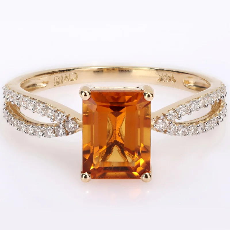 Topaz Gemstone Rings in 10K Gold with a Channel - Set Design for a Contemporary and Durable OptionMiadora Octagon Madeira-Citrine and 1/5ct TDW Diamond Split Shank Cocktail Ring in 14k Yellow Gold Topaz Gemstone Rings in 10K Gold with a Channel - Set Design for a Contemporary and Durable OptionMiadora Octagon Madeira-Citrine and 1/5ct TDW Diamond Split Shank Cocktail Ring in 14k Yellow Gold
