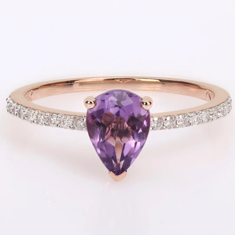 Moonstone Gemstone Rings in Silver - Plated Copper with a Celtic - Inspired Pattern for a Mystical VibeMiadora Pear-cut Amethyst and 1/6ct TDW Diamond Teardrop Ring in 14k Rose Gold Moonstone Gemstone Rings in Silver - Plated Copper with a Celtic - Inspired Pattern for a Mystical VibeMiadora Pear-cut Amethyst and 1/6ct TDW Diamond Teardrop Ring in 14k Rose Gold
