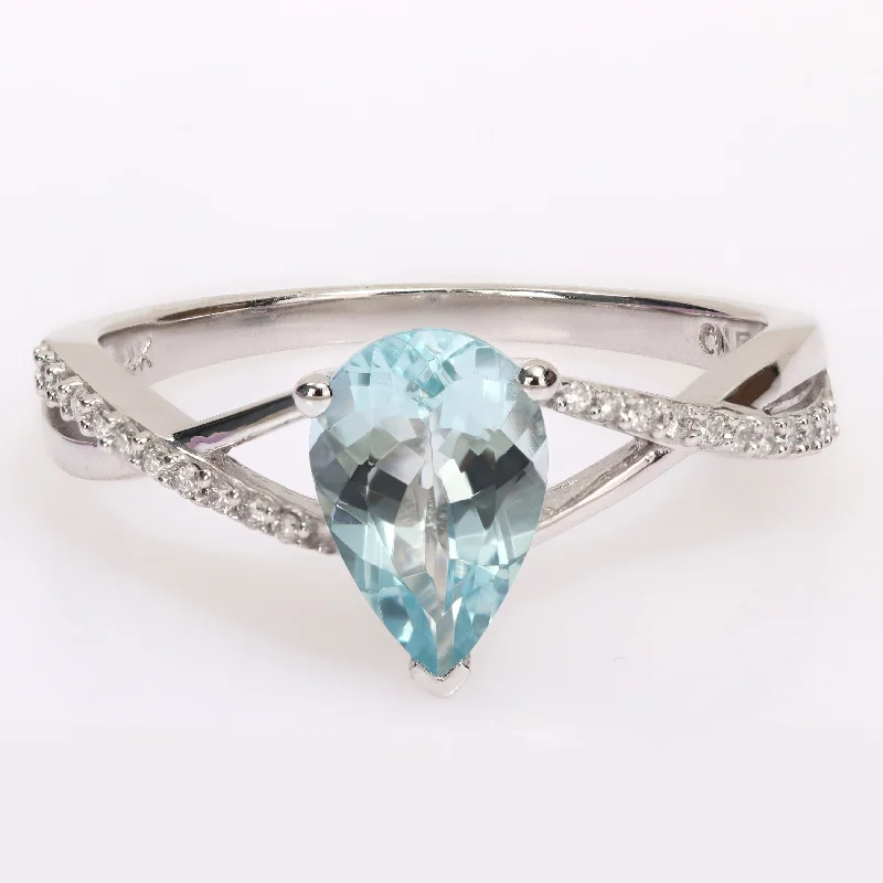 Amethyst Gemstone Rings in Sterling Silver with a Halo of Cubic Zirconia for a Budget - Friendly LuxuryMiadora Pear-Cut Aquamarine & 1/10ct TDW Diamond Crossover Teardrop Cocktail Ring in 14k White Gold Amethyst Gemstone Rings in Sterling Silver with a Halo of Cubic Zirconia for a Budget - Friendly LuxuryMiadora Pear-Cut Aquamarine & 1/10ct TDW Diamond Crossover Teardrop Cocktail Ring in 14k White Gold