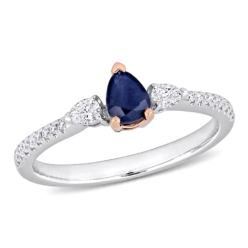 Lapis Lazuli Gemstone Rings in Sterling Silver with a Star - Shaped Setting for a Celestial - Inspired PieceMiadora Pear-cut Sapphire and 1/4ct TDW Diamond 3-stone Teardrop Engagement Ring in 14k 2-Tone Gold Lapis Lazuli Gemstone Rings in Sterling Silver with a Star - Shaped Setting for a Celestial - Inspired PieceMiadora Pear-cut Sapphire and 1/4ct TDW Diamond 3-stone Teardrop Engagement Ring in 14k 2-Tone Gold