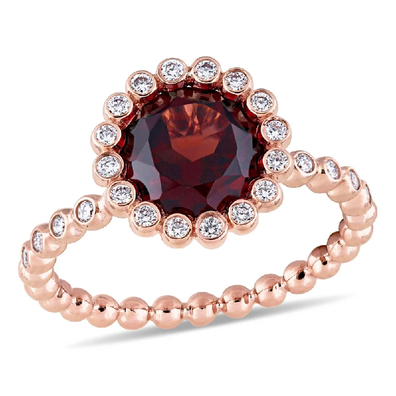 Lapis Lazuli Gemstone Rings in Sterling Silver with a Star - Shaped Setting for a Celestial - Inspired PieceMiadora Signature Collection 14k Rose Gold Garnet and 1/4ct TDW Diamond Beaded Halo Solitaire Engagement Ring - Red Lapis Lazuli Gemstone Rings in Sterling Silver with a Star - Shaped Setting for a Celestial - Inspired PieceMiadora Signature Collection 14k Rose Gold Garnet and 1/4ct TDW Diamond Beaded Halo Solitaire Engagement Ring - Red